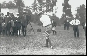 Barnes Prints: Golfer James Barnes Swinging Golf Club