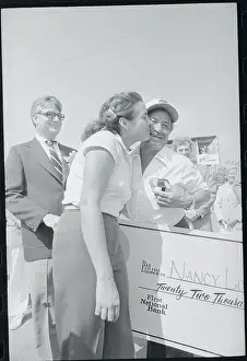 Golfer Nancy Lopez Embracing Her Dad After Winning Competition
