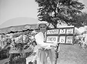 Scoring Prints: Golfer Sam Snead Pointing at Opening Round Score