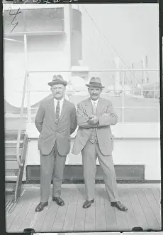 Taylor Prints: Golfers Alex Herd and J. H. Taylor Posing on Ship