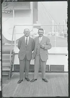 Taylor Prints: Golfers Alex Herd and J. H. Taylor Posing on Ship
