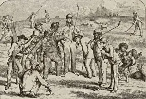 England Format Prints: Golfers During Game