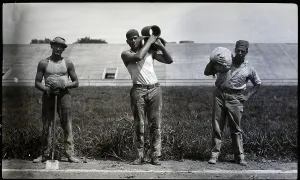 Lawrence Prints: Gootbal Players Doing Construction Work