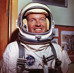 Gordon Cooper Wearig Space Helmet