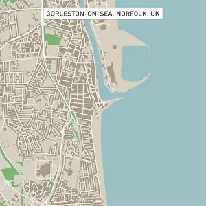 Street Map Collection: Gorleston-on-Sea Norfolk UK City Street Map