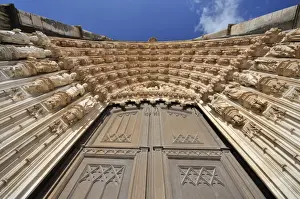 Santa Prints: Gothic portal of the basilica, Dominican monastery Mosteiro de Santa Maria da Vitoria