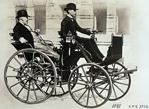 Engineering Prints: Gottlieb Daimler Riding in First Automobile