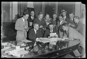 Government Officials with Reporters