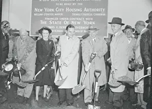 William Odwyer Prints: Governor Dewey, Center, at Groundbreaking