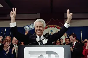 Governor Douglas L. Wilder Displaying Victory Sign