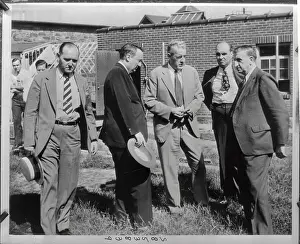 George H Prints: Governor Earle Inspecting Prison Yard