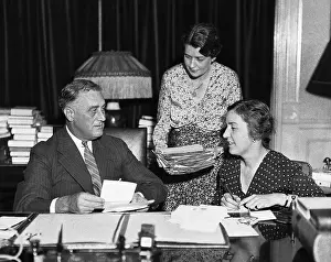 Governor Prints: Governor Franklin D. Roosevelt with His Secretaries