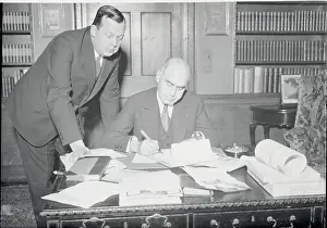 Lehman Prints: Governor Herbert H. Lehman and Joseph A. Canavan at Work