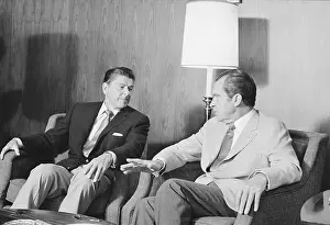 San Clemente Prints: Governor Reagan Speaking with President Nixon