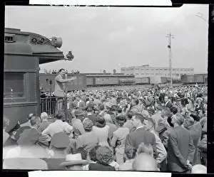San Bernardino Prints: Governor Thomas E. Dewey Addressing Crowd of Supporters