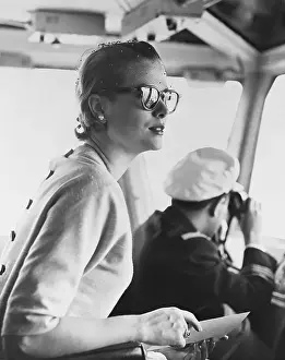 Grace Kelly Observing Sailing Operations