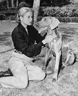 Friendship Prints: Grace Kelly Petting a Dog