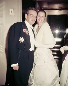 Grace Kelly and Prince Rainier Posing Together