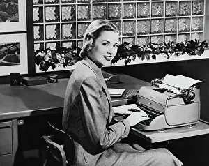 Typing Prints: Grace Kelly Using a Typewriter