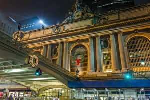Grand Central Terminal Gallery: Grand Central Terminal exterior at night, Manhattan, New York City, USA