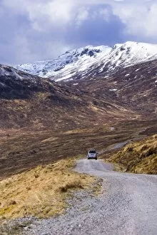Gravel road, Corrour, Highlands, Scotland, United Kingdom