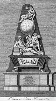 Philosopher Prints: Gravestone of Isaac Newton/Engraving