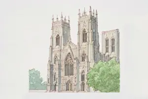 Monuments Prints: Great Britain, England, York Minister Gothic Cathedral