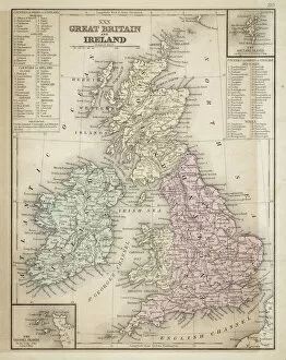 Images Dated 17th May 2017: Great Britain and Ireland map 1867