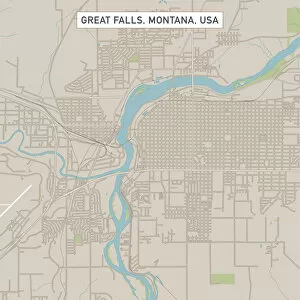 Computer Graphic Collection: Great Falls Montana US City Street Map