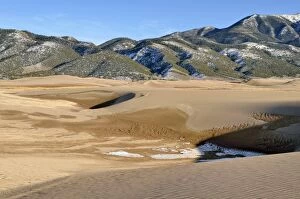 Great Sand Dunes National Park, Sangre de Christo Mountains at the back, Mosca, Colorado, USA