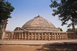 Madhya Pradesh Prints: Great Stupa built by Ashoka the Great at Sanchi, Madhya Pradesh, India