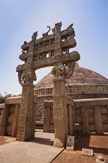 Great Stupa built by Ashoka the Great at Sanchi, Madhya Pradesh, India