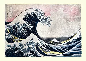 Traditional Japanese Woodblocks Gallery: The Great Wave off Kanagawa, after Hokusai, Japanese ukiyo-e art
