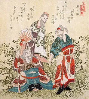 Chinese Prints: Three great wise men of the Han Dynastry