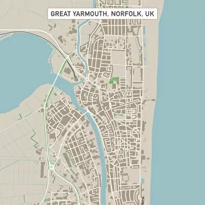 Street Map Collection: Great Yarmouth Norfolk UK City Street Map