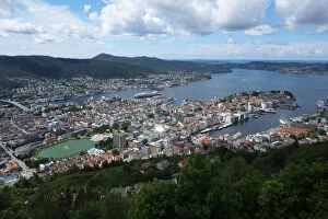 Bergen Gallery: Greater Bergen and harbor from Floyen