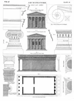 Images Dated 15th April 2017: Grecian Ionic architecture engraving 1878