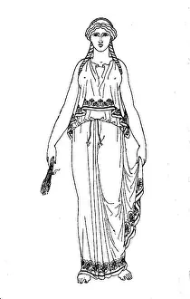 Garments Prints: Greece, Priestess of Demeter, in chiton with dipolidion and colpos