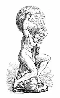 Images Dated 21st August 2018: Greek goddess Atlas holding the globe