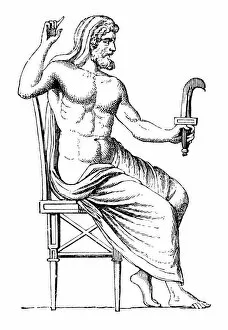 Images Dated 21st August 2018: Greek goddess Cronos o Kronos god of time