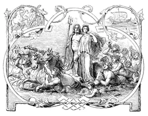 Greek Mythology Decor Prints Gallery: Greek goddess Poseidon god of the sea and wife Amphitrite