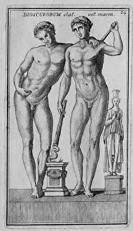 Early Prints: The Greek gods Dioscori, the half and twin brothers Castor and Polydeukes