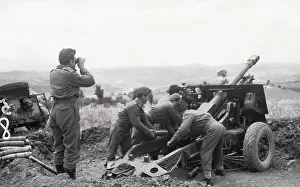 Artillery Prints: Greek Mountain Artillery Gun in Operation