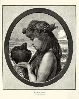 Images Dated 8th April 2015: Greek mythology - Pandora nad her box