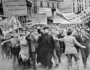 Greek Orthodox Priest Leading Anti-US Demonstration