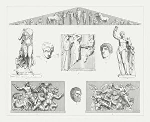 Images Dated 22nd March 2018: Greek sculpture art (Olympia and Pergamon), wood engravings, published 1897