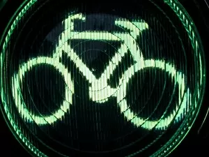 Green bicycle traffic lights