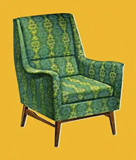 Illustration And Pain Prints: Green Chair