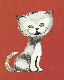 Kitten Prints: Green Eyed Cat