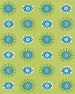 Flower Pattern Illustrations Collection: Green Floral Pattern
